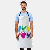 Tablier Poules colorées (Porté)
