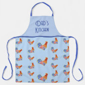 Tablier Poulet de Rooster Funny Oiseau Bleu Cockerel Apron (Recto)