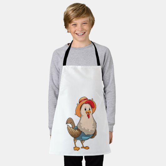 Tablier Poulet en fermier avec Casquette (Porté)