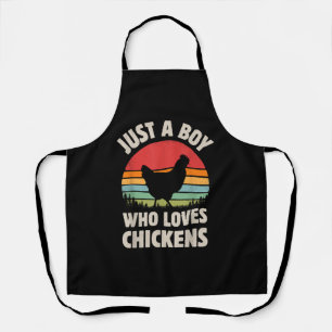 Tablier Poulet Juste Un Garçon Qui Aime Rétro Animal De Fe