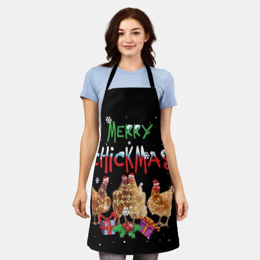 Tablier Poulet Noël Fée Lumières Joyeux Noël Poulet (Porté)