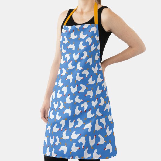 Tablier Poulets blancs sur bleu (Insitu)