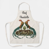 Tablier Poulets et coqs Art Nouveau vintage (Recto)