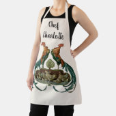 Tablier Poulets et coqs Art Nouveau vintage (Insitu)