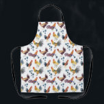 Tablier Poulets et oeufs colorés Motif d'aquarelle<br><div class="desc">Profitez de ce motif de poulets et d'oeufs capricieux sur cet tablier coloré. Vous pouvez toujours ajouter votre propre texte. Faites-moi savoir si vous voulez quelque chose fait sur mesure. Si vous l'achetez, merci ! N'oubliez pas de partager une photo sur Instagram de celle-ci en action et de m'étiqueter @shoshannahscribbles...</div>