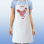 Tablier Poulets Hen Personnalisé<br><div class="desc">Un design de poule pour les amateurs de poulet et de volaille, les fermiers, les petits porteurs et les murmures de poulet. Art original de Nic Squirrell. Modifiez le nom ou le texte à personnaliser.</div>