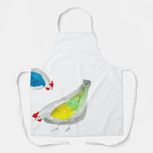Tablier Poulets mignons aquarelle