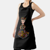 Tablier poupée mexicaine avec fleurs (Insitu)