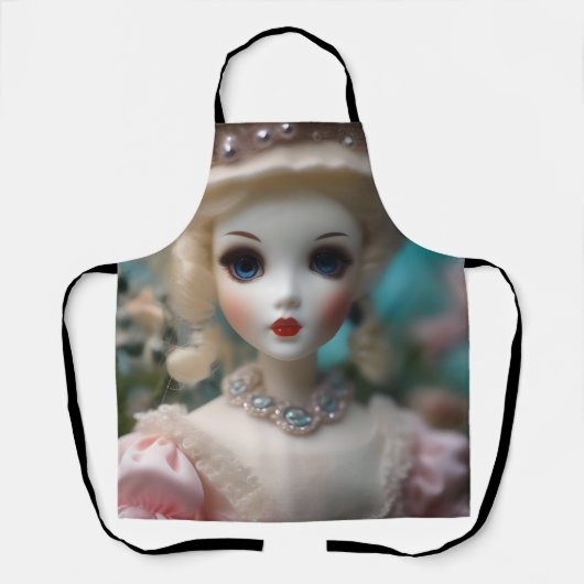 Tablier Poupée Vintage bleue, (Recto)