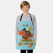 Tablier pour enfants Dinde Mignonne – Nom du Petit (Porté)