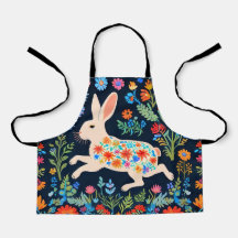 Tablier pour enfants lapin en art folklorique