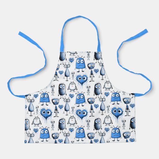Tablier pour enfants Monstre Bleu (Recto)
