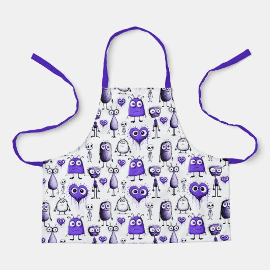 Tablier pour enfants Monstre Violet (Recto)