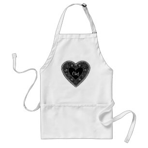 Tablier Pour les Chefs Sweetheart Vintage Lace Heart Apron