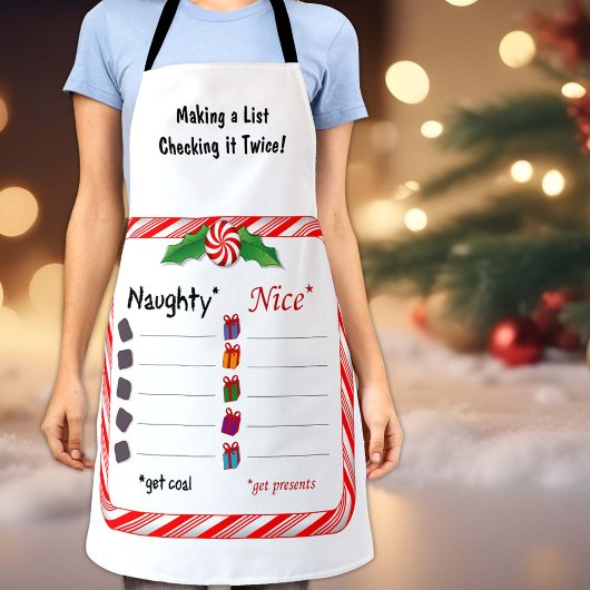 Tablier Pour les cuisiniers et les chefs Naughty ou Nice L
