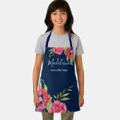 Tablier Pour les enfants modernes Fleurs roses rouges sur  (Insitu)