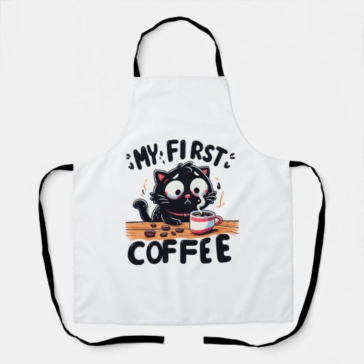Tablier Première aventure de café noir (Recto)