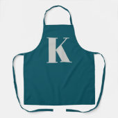 Tablier Première lettre | Teal Monogram Modern Stylish Coo (Recto)