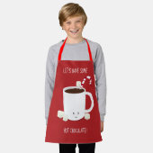 Tablier Prenons du chocolat chaud rouge blanc (Porté)