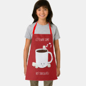 Tablier Prenons du chocolat chaud rouge blanc (Insitu)