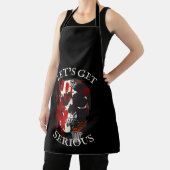 Tablier Prenons un crâne sérieux. (Insitu)