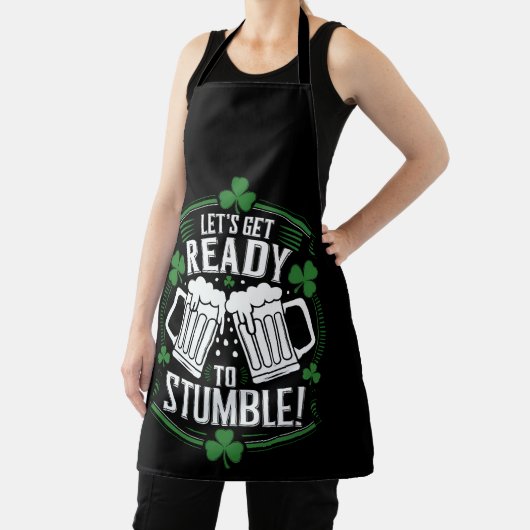 Tablier Préparons-nous à trébucher Funny St Patrick's Day (Insitu)