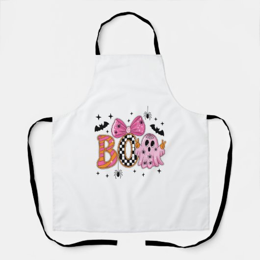 Tablier Preppy Éffrayant Halloween Boo (Recto)