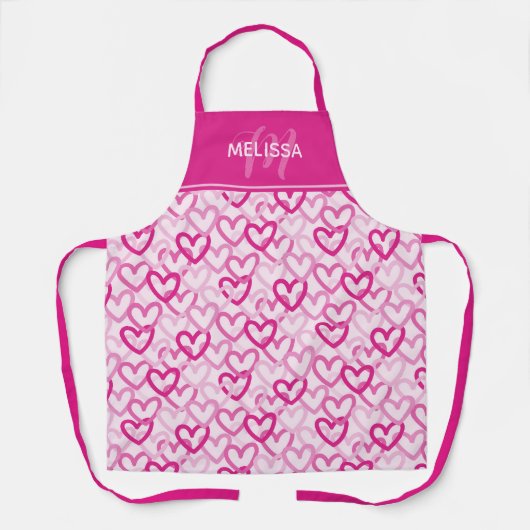 Tablier Preppy Hearts Pink (Recto)