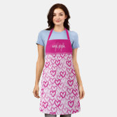 Tablier Preppy Hearts Pink (Porté)