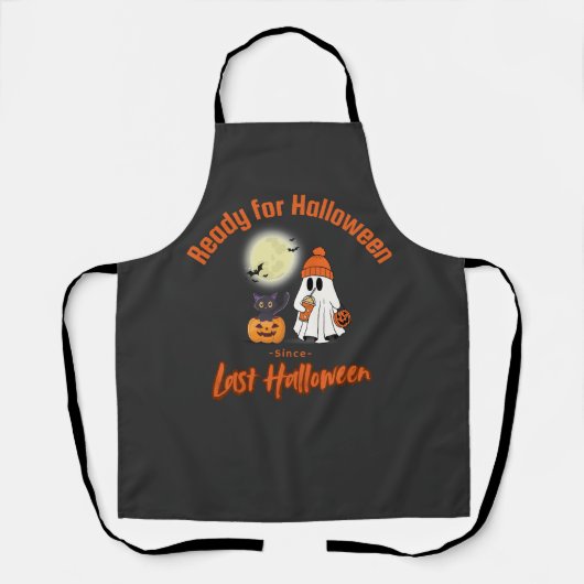 Tablier Prêt pour Halloween depuis Dernier T-shirt Hallowe (Recto)