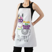 Tablier Prêt pour les perles de masque mardi Gras llama (Insitu)