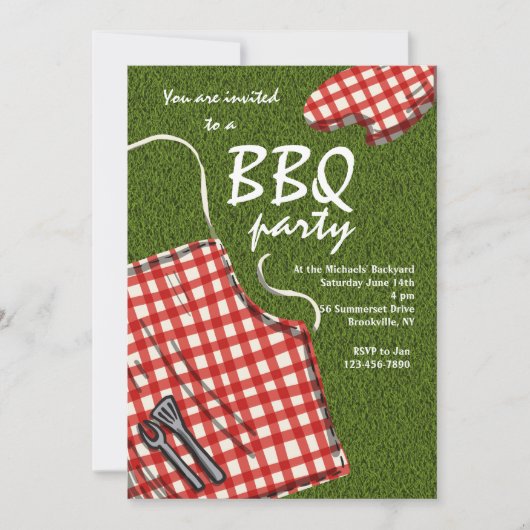 Tablier Prêt pour une Invitation de BBQ (Devant)