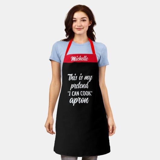 Tablier Pretend I Cook Apron - Funny Custom Kitchen Gift (Porté)