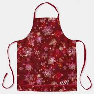 Tablier Prettiest Snowflakes Motif Red ID846