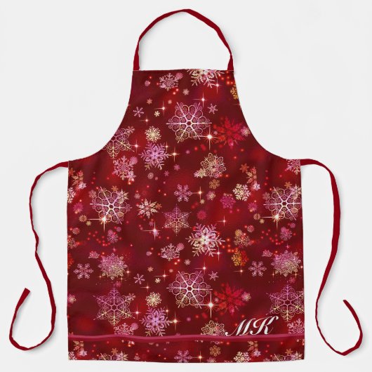 Tablier Prettiest Snowflakes Motif Red ID846 (Recto)