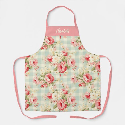 Tablier Pretty Elegant Script Botanical Floral (Recto)