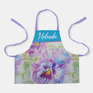 Tablier Pretty Floral Pastel Pansy Purple Cute Girls Apron
