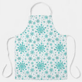 Tablier Pretty Green Flammes de neige de Noël sur le blanc (Recto)