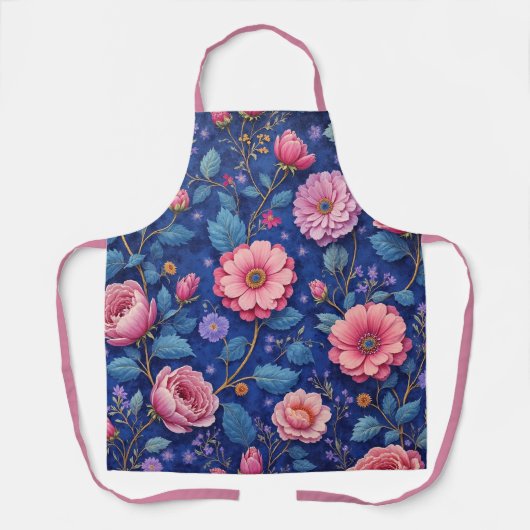 Tablier Pretty pink floral pattern (Recto)