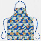 Tablier Pretzels, pain et mélangeurs bleu (Recto)