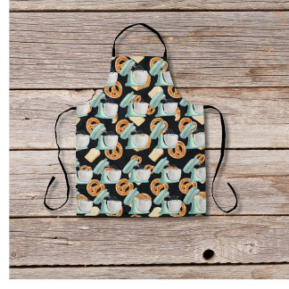 Tablier Pretzels, pain et mélangeurs noir