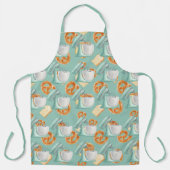 Tablier Pretzels, pain et mélangeurs vert-bleu (Recto)