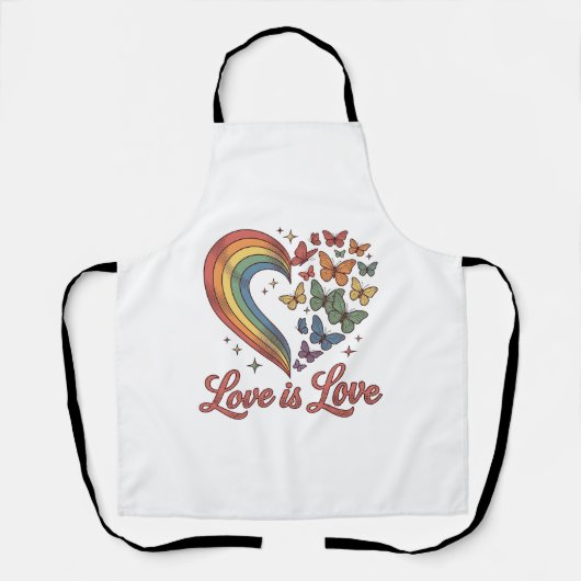 Tablier Pride Papillon Cœur L'amour Est L'amour Conception (Recto)