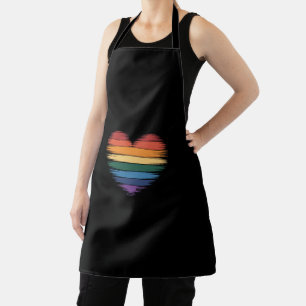 Tablier Pride Rainbows Heart Print LGBT Gay pride