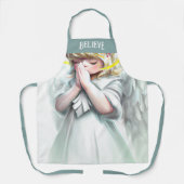 Tablier Prier Petite fille Ange croire la typographie (Recto)