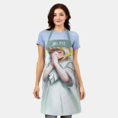 Tablier Prier Petite fille Ange croire la typographie (Porté)