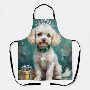 Tablier Princesse Poodle Blanche Glamour Art de Noël
