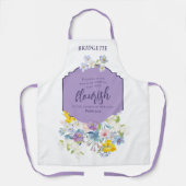 Tablier Printemps Florals Écriture Élégante Personnalisée (Recto)