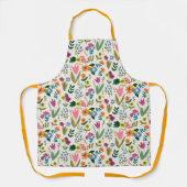 Tablier Printemps rose pâle et vert mignon floral (Recto)