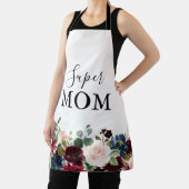 Tablier Printemps Russe Bourgogne Calligraphie Super Maman (Insitu)